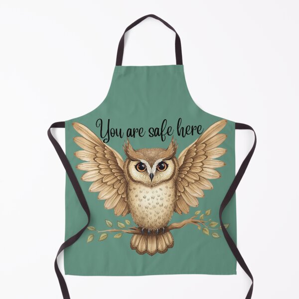 Item preview, Protective Owl with Heart Wings – Gentle Forest Animal Nursery Art designed and sold by Art70shop.