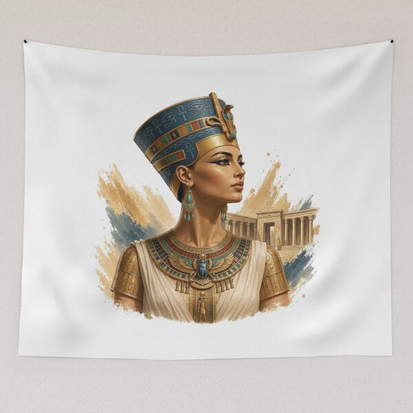 Item preview, Queen Nefertiti Portrait | Elegant Ancient Egyptian Royalty Art designed and sold by Queen Cleopatra.