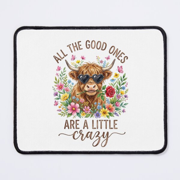 Item preview, Highland Cow Crazy Quote Watercolor Floral Cute Funny Coo designed and sold by longngusuc.