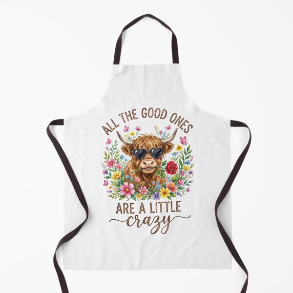 Item preview, Highland Cow Crazy Quote Watercolor Floral Cute Funny Coo designed and sold by longngusuc.
