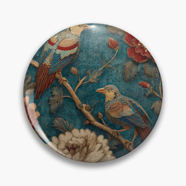 Item preview, Chinese Silk Rug Floral Birds Blue Carpet Design designed and sold by GrinGalore.