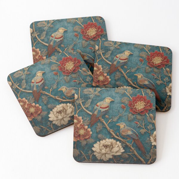 Item preview, Chinese Silk Rug Floral Birds Blue Carpet Design designed and sold by GrinGalore.