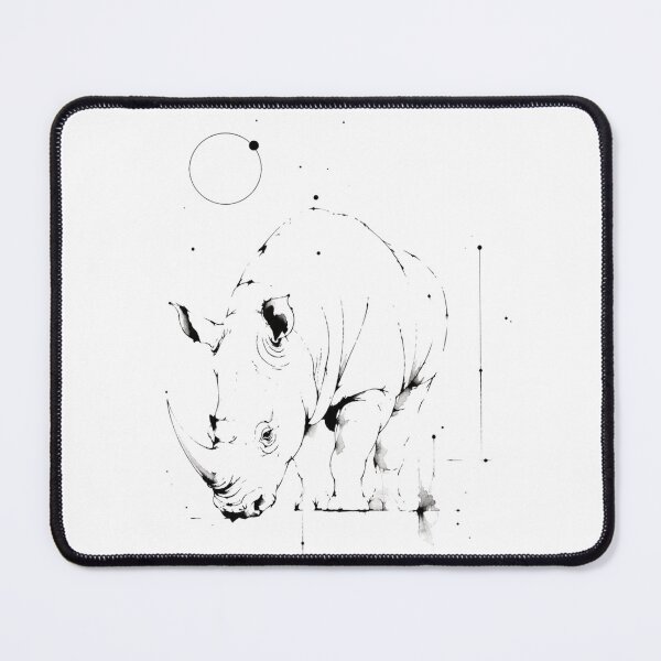 Item preview, Rhino Spirit – Minimalist rhinoceros in ink designed and sold by filou designs.