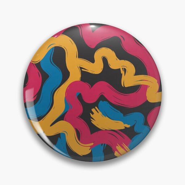 Item preview, Bold Expressionist Wave Pattern | Vibrant Pink Blue Yellow Abstract Seamless Repeat designed and sold by Midnight Veil Designs.