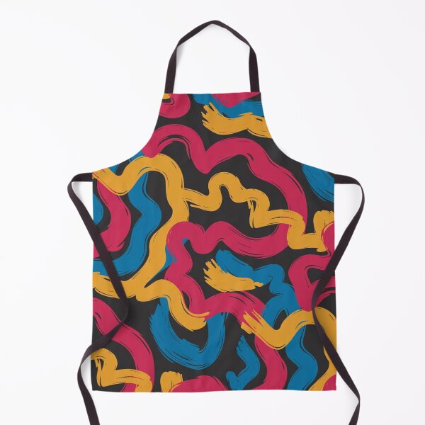 Item preview, Bold Expressionist Wave Pattern | Vibrant Pink Blue Yellow Abstract Seamless Repeat designed and sold by Midnight Veil Designs.