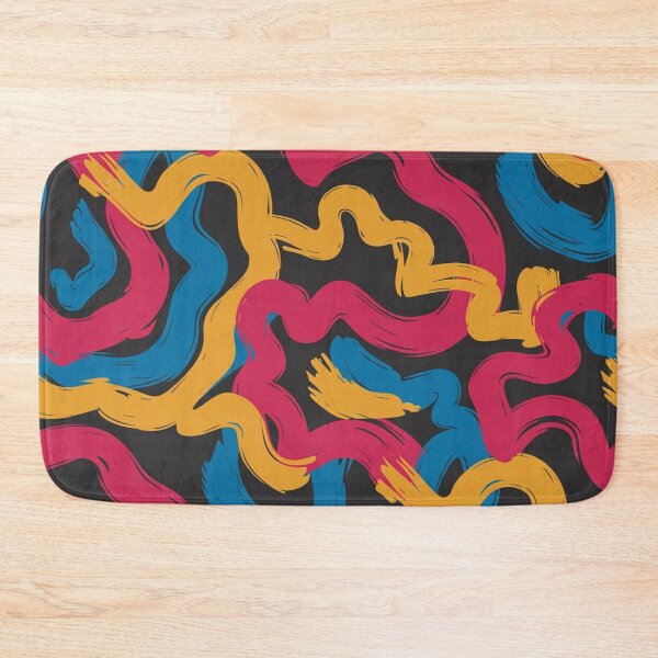Item preview, Bold Expressionist Wave Pattern | Vibrant Pink Blue Yellow Abstract Seamless Repeat designed and sold by Midnight Veil Designs.
