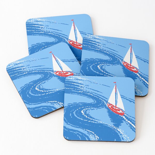 Item preview, Sailboat Waves Print designed and sold by Studio pod Burom.