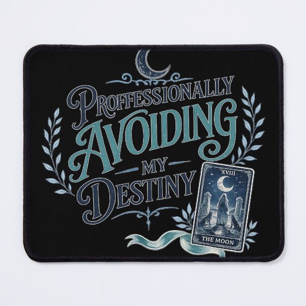 Item preview, Professionally Avoiding My Destiny – Vintage Tarot Fantasy Typography Design designed and sold by Moonwoven Studio.