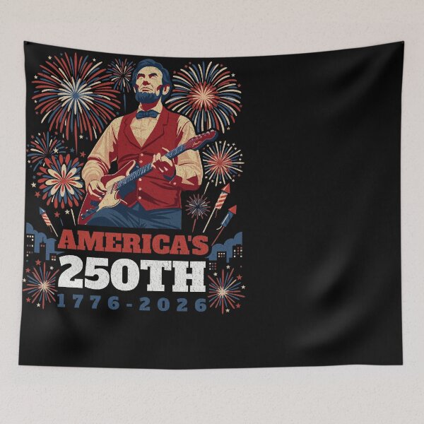 Item preview, Patriotic Lincoln Guitar Fireworks 1776-2026 designed and sold by d247.