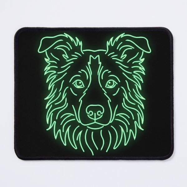 Item preview, Minimalist Border Collie Neon Line Art designed and sold by Pfotenfaden.