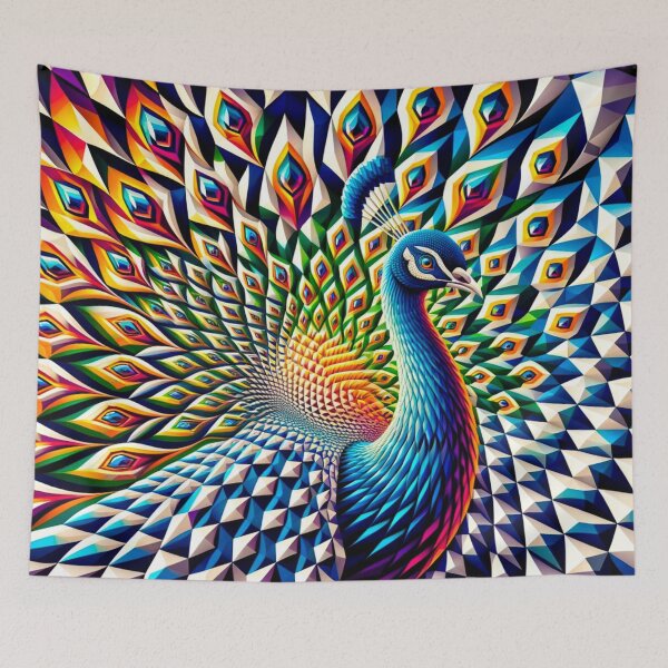 Item preview, Geometric Peacock Prism Feather Abstract Art designed and sold by PlanetEye Designs.