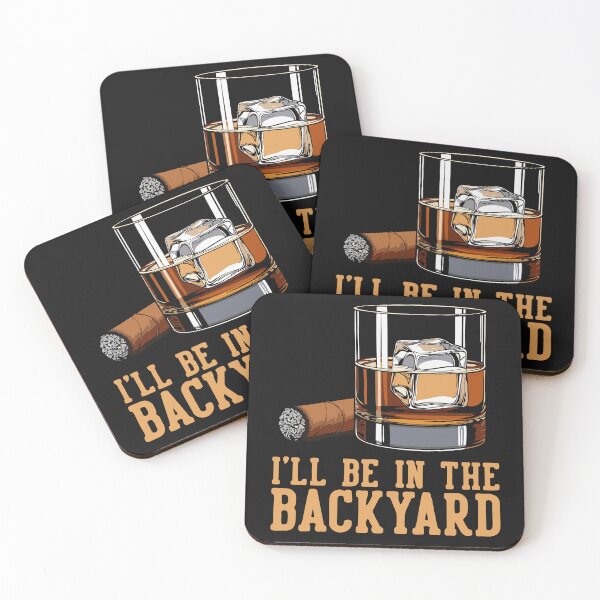 Item preview, I'll Be in The Backyard Funny Glass Of Bourbon Cigar Lover designed and sold by alenaz.