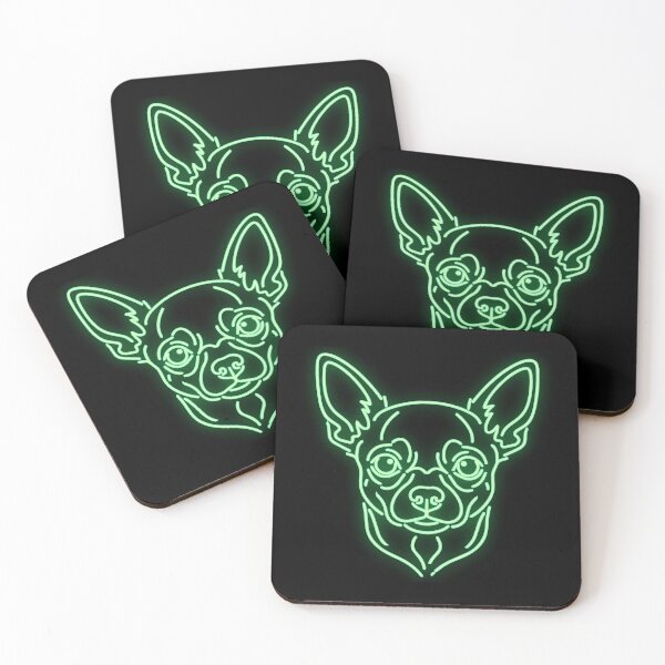 Item preview, Modern Chihuahua Neon Glow Line Art designed and sold by Pfotenfaden.