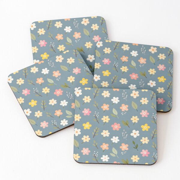 Item preview, Ditsy Micro Floral Pattern on Muted Dusty Blue designed and sold by Paulocdias.