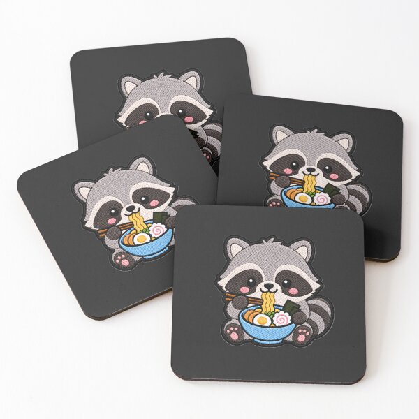Item preview, Cute Kawaii Raccoon Eating Ramen designed and sold by ColorSplash123.