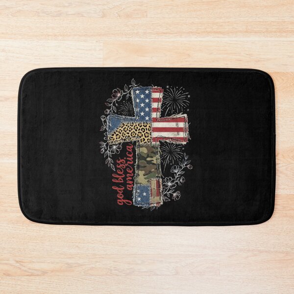 Item preview, Patriotic Cross God Bless America Patchwork Camo Flag designed and sold by longngusuc.