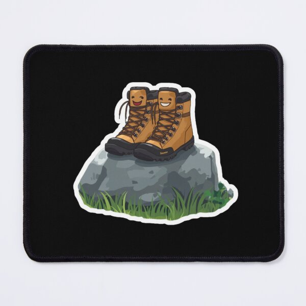 Item preview, Smiling Hiking Boots for Adventure Lovers designed and sold by madebyjulia7.