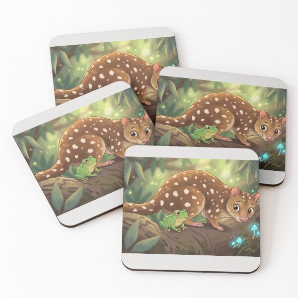 Item preview, Whimsical Quoll and Frog Forest Friends  designed and sold by AirCrayons27.