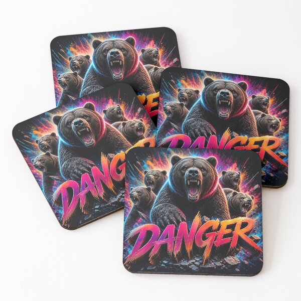 Item preview, Grizzly Bear Danger - Neon Explosion Wild Animal Art designed and sold by AgnesB77.