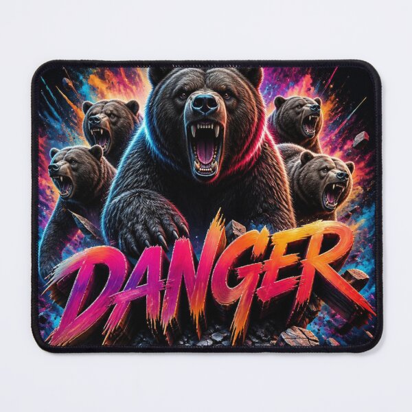 Item preview, Grizzly Bear Danger - Neon Explosion Wild Animal Art designed and sold by AgnesB77.