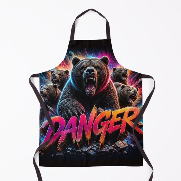 Item preview, Grizzly Bear Danger - Neon Explosion Wild Animal Art designed and sold by AgnesB77.