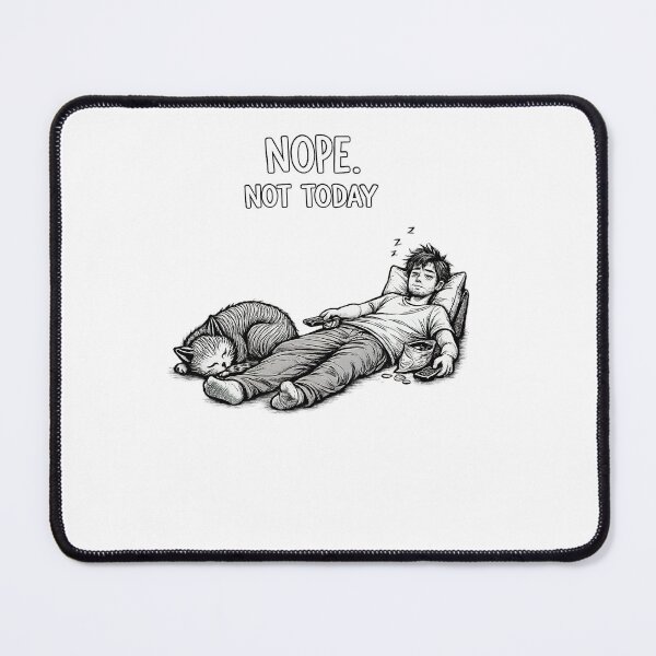Item preview, Lazy Day Mood – Nope Not Today Cat and Human Illustration designed and sold by nncreator.