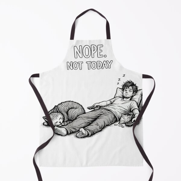 Item preview, Lazy Day Mood – Nope Not Today Cat and Human Illustration designed and sold by nncreator.