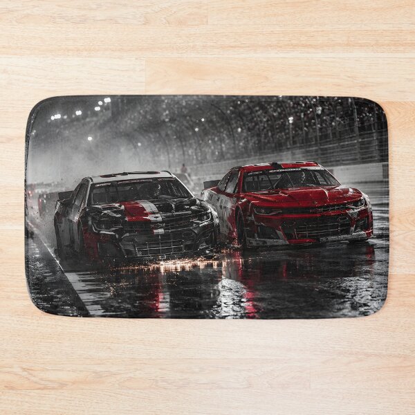 Item preview, Rainy Night Stock Car Finish Line Racing Poster designed and sold by LoveNurseries.