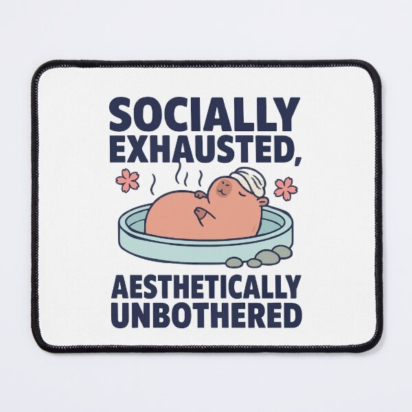 Item preview, Socially Exhausted Aesthetically Unbothered Capybara designed and sold by Bianca Oltean.