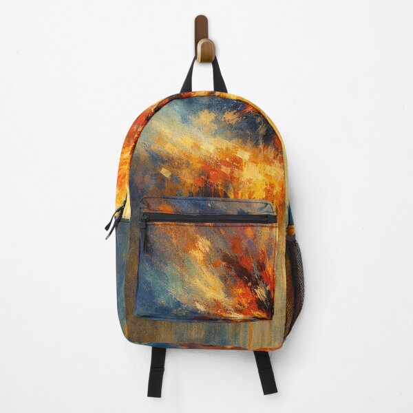 Item preview, Abstract Fire and Water Burst Blue Orange Modern Art Print designed and sold by Joey Santiago.