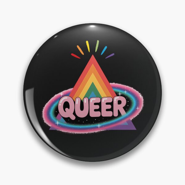 Item preview, Queer — Rainbow Triangle Retro Neon Pride LGBTQ+ Gift designed and sold by ChasingRabbit05.