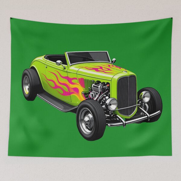Item preview, Lime Green Hot Rod Convertible Night Cruise designed and sold by rgagliardi2017.