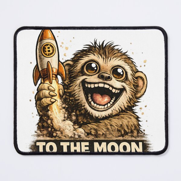 Item preview, To The Moon Funny Crypto Monkey Meme designed and sold by DryHumorPrints.