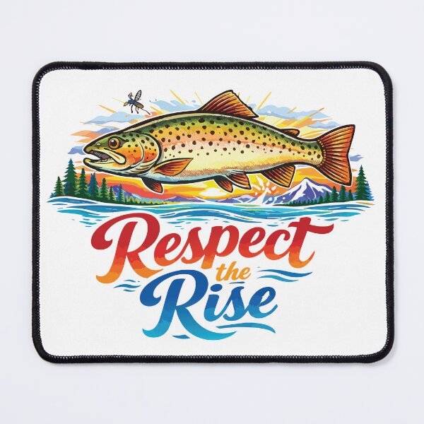 Item preview, Vector illustration of Brown trout with text "Respect the Rise" designed and sold by Art-Horizon.