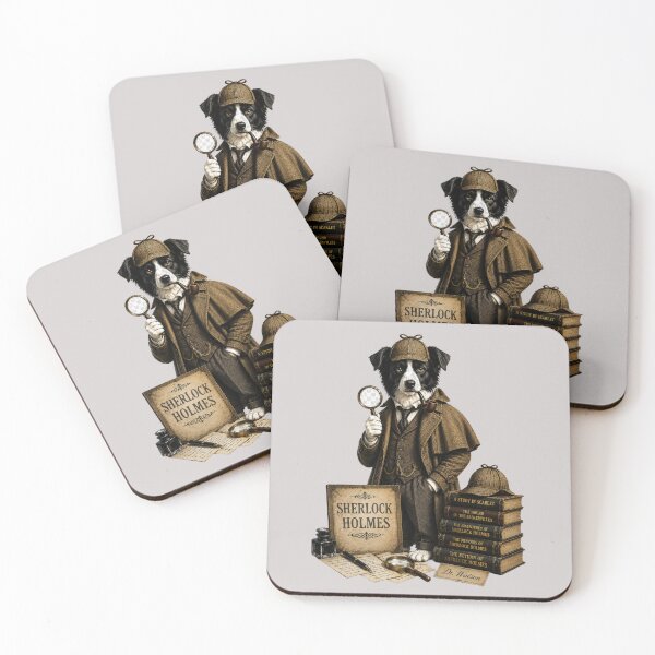 Item preview, Sherlock Holmes Border Collie  Literary Character Dog Detective designed and sold by Caradestrella.