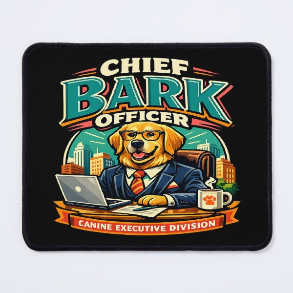 Item preview, Chief Bark Officer Shirt Funny Golden Retriever Gift Corporate Dog Humor Executive Office Retro T-Shirt designed and sold by VexonMAN.