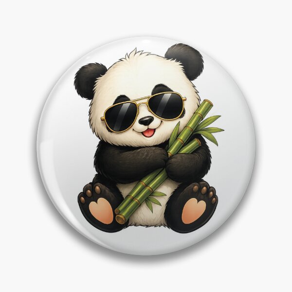 Item preview, Cool Panda Holding Bamboo Cartoon designed and sold by myJPEG.