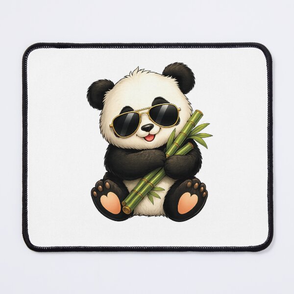 Item preview, Cool Panda Holding Bamboo Cartoon designed and sold by myJPEG.