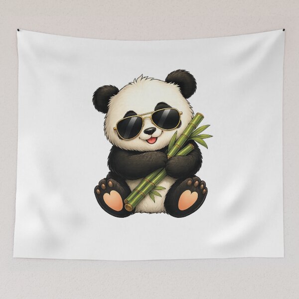 Item preview, Cool Panda Holding Bamboo Cartoon designed and sold by myJPEG.