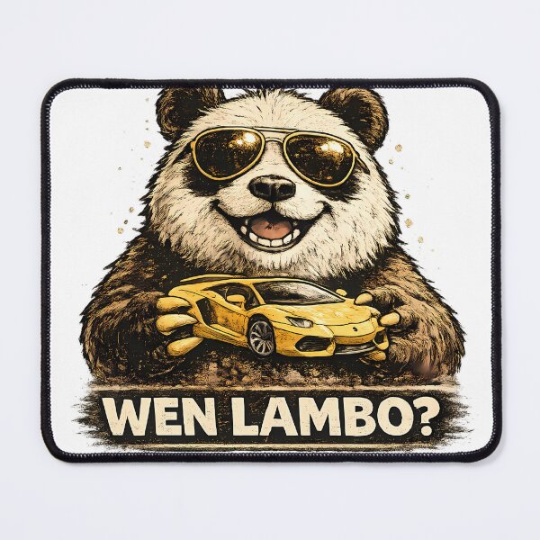 Item preview, WEN LAMBO? Funny Crypto Panda Meme designed and sold by DryHumorPrints.