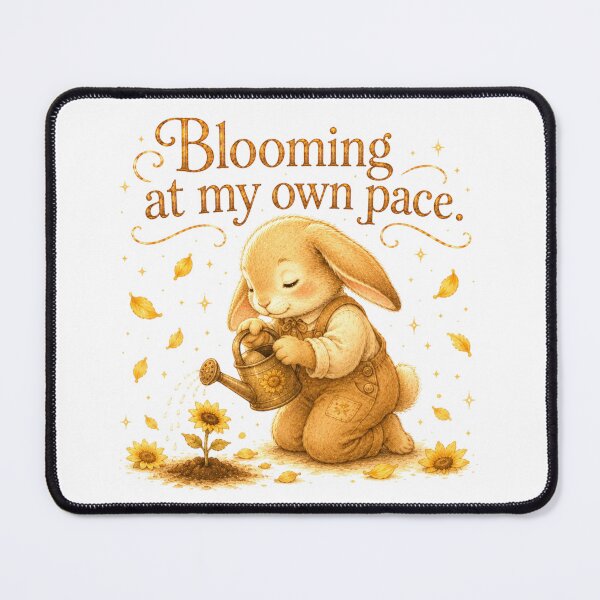 Item preview, Cute Bunny Blooming At My Own Pace Sunflower Garden designed and sold by AQUILAKREO.