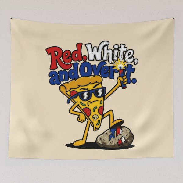 Item preview, Red White And Over It 4th Of July Pizza Graphic — Funny Sarcastic Patriotic Summer  designed and sold by SkTee2k.