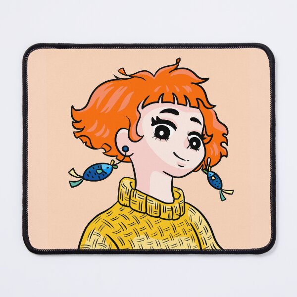 Item preview, Girl with Fish Earrings designed and sold by impui.