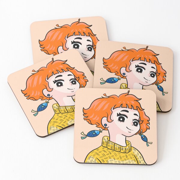 Item preview, Girl with Fish Earrings designed and sold by impui.