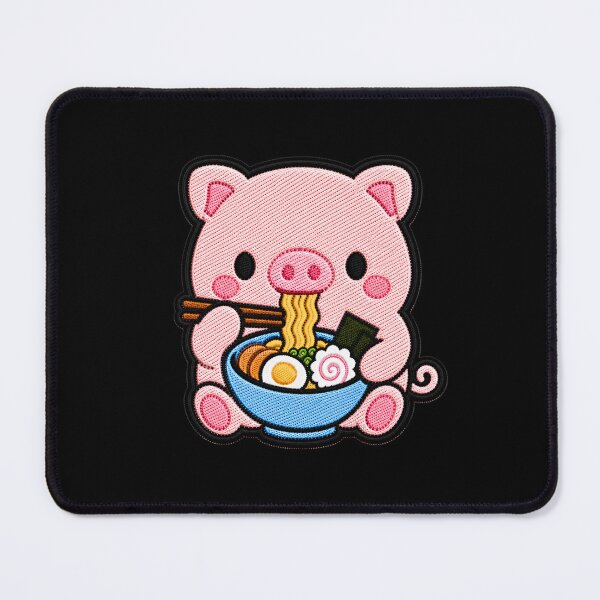 Item preview, Cute Kawaii Pig Eating Ramen designed and sold by ColorSplash123.