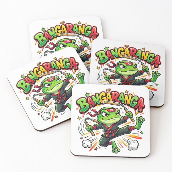 Item preview, BANGARANGA Ninja Frog – Action Jump Kick Cartoon Graffiti Art designed and sold by ArtsyExplorer.