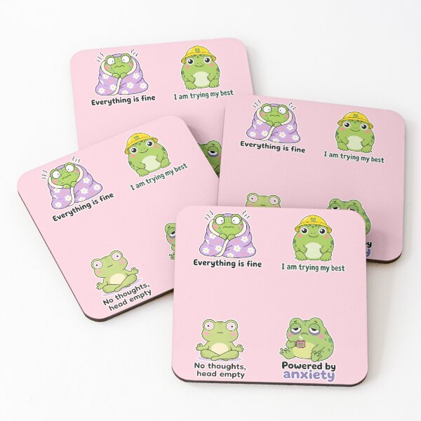 Item preview, Funny Relatable Frog Meme Sticker Pack - Cute Anxious Frog designed and sold by Octupussy.