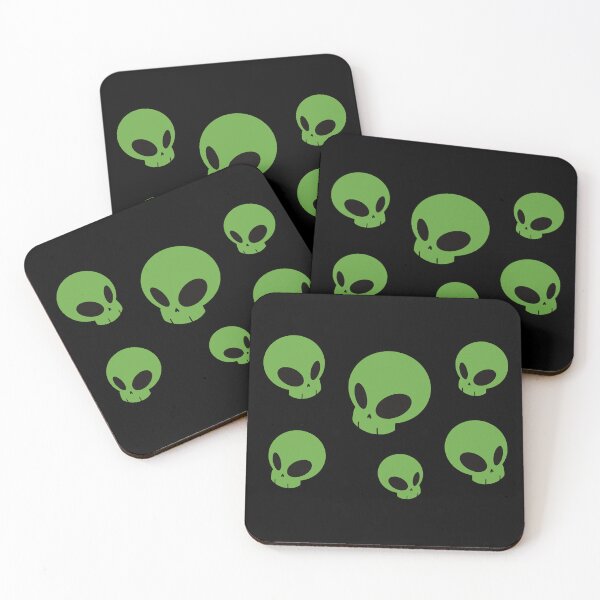 Item preview, Collection of cute floating skulls green designed and sold by AngelPainter.