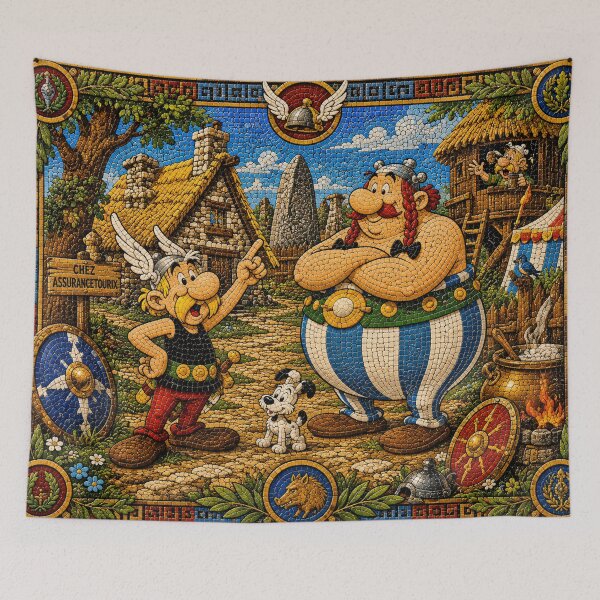 Item preview, Asterix and Obelix – Mosaic of the Eternal Gaulish Village designed and sold by JcAbstractArt.