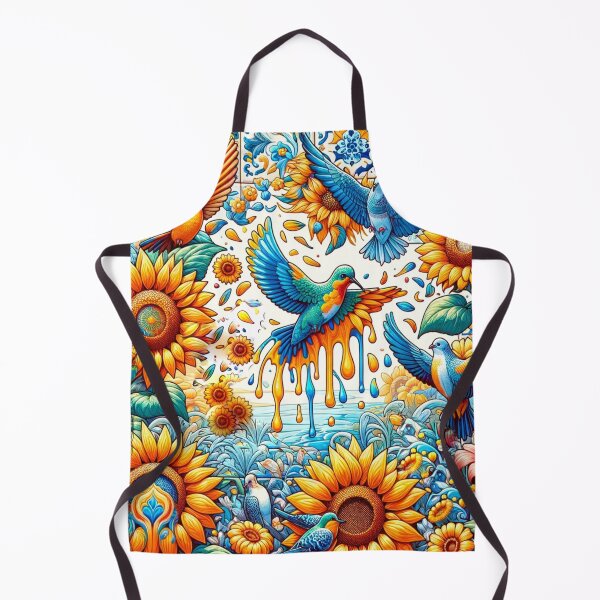 Item preview, Vibrant Sunflower Birds Folk Art Floral Design designed and sold by PlanetEye Designs.